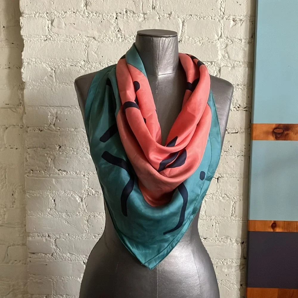 Vintage large square scarf graphic Southwestern vibes